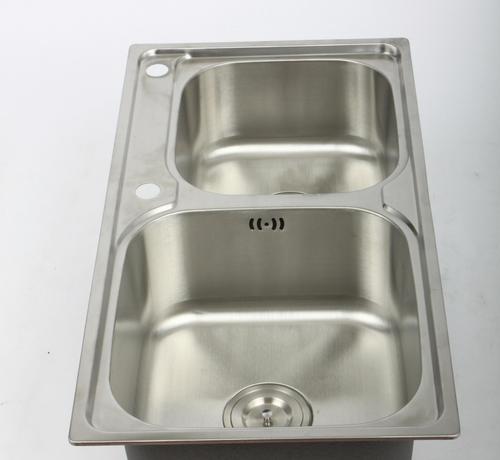 厨房水槽 不锈钢洗菜盆 304一体成型渊博珍珠砂不锈钢双水商品大图